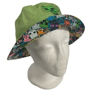 Minecraft Reversible Bucket Hat, Unisex, Cotton, NWOT, Youth Sz OS, Novelty